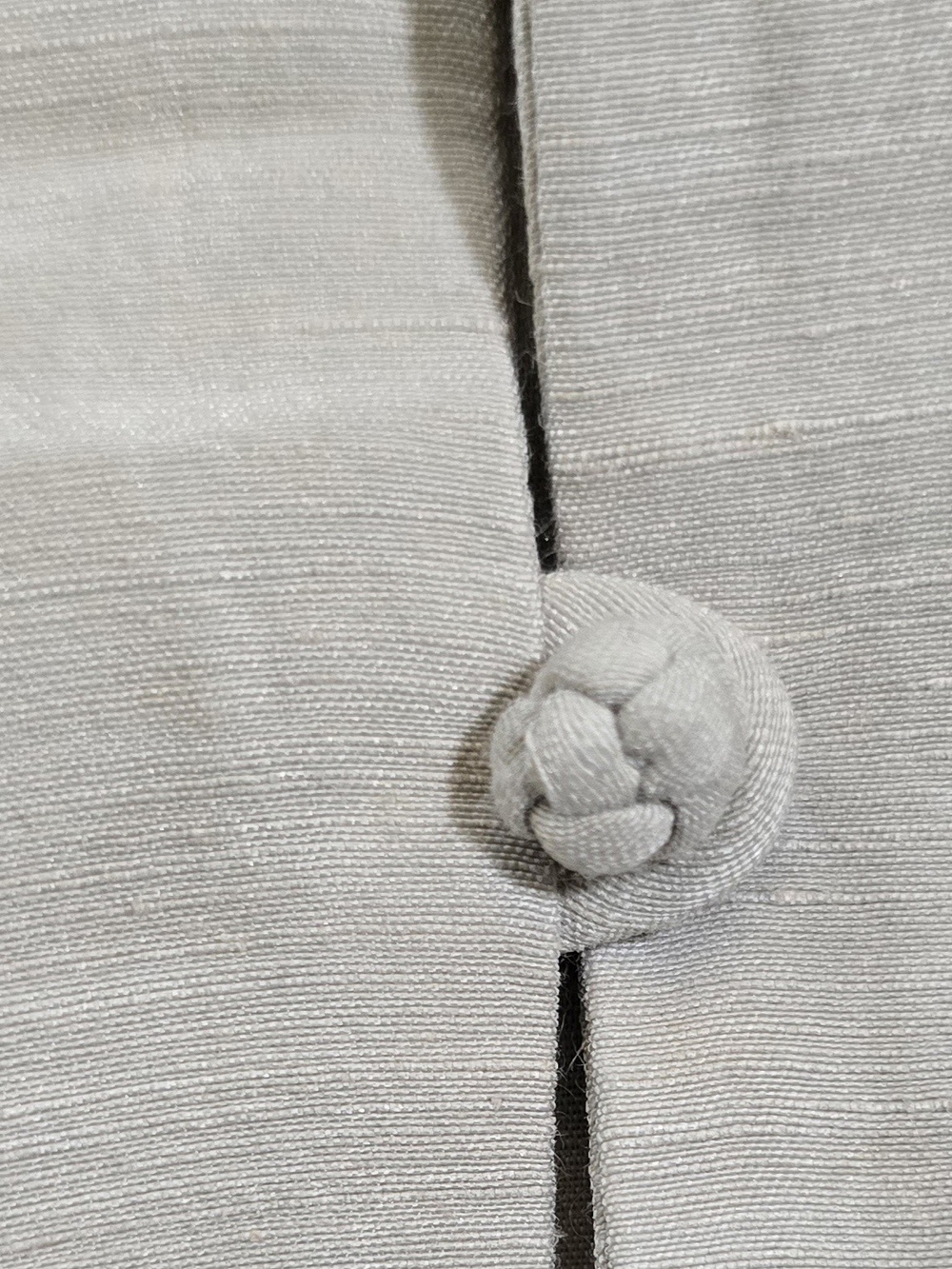 Eileen Fisher Light Stone Mandarin-Collar Button Front Blouse - Picture 4 of 7